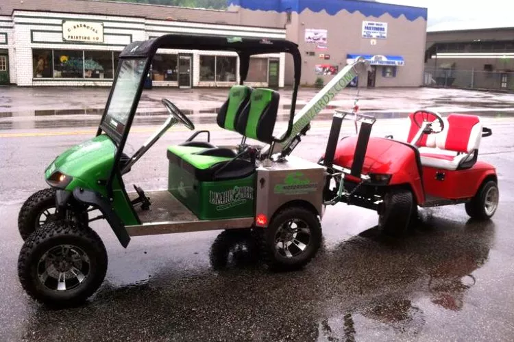 How to tow a golf cart